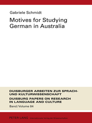 cover image of Motives for Studying German in Australia